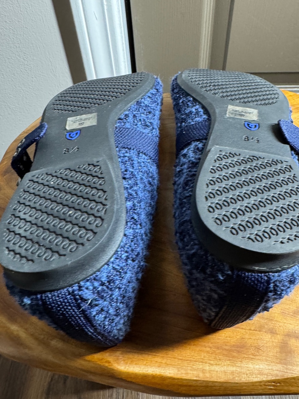 Rothy's The Max Buckle Women's Mary Janes Blue Tweed Preppy-Boho Sz. 8,5M - Picture 11 of 14